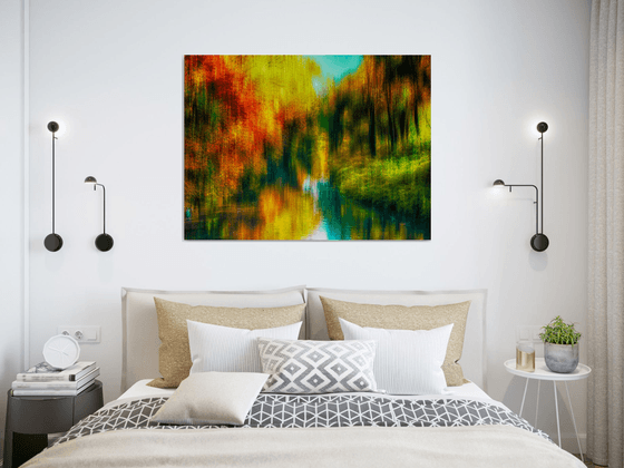 Autumn River - Autumnal Abstract Landscape Limited Edition Canvas Photograph Print #1/10