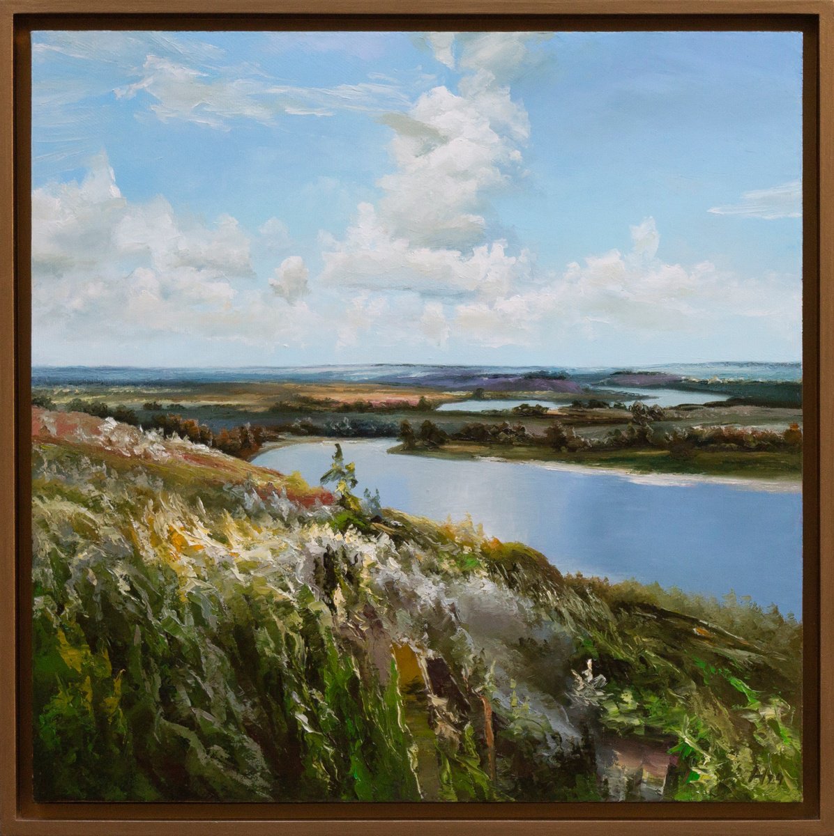 Impressionistic Landscape Oil Painting By Oleksii Vylusk, 21 X 21", Native Space 2, Original Artwork