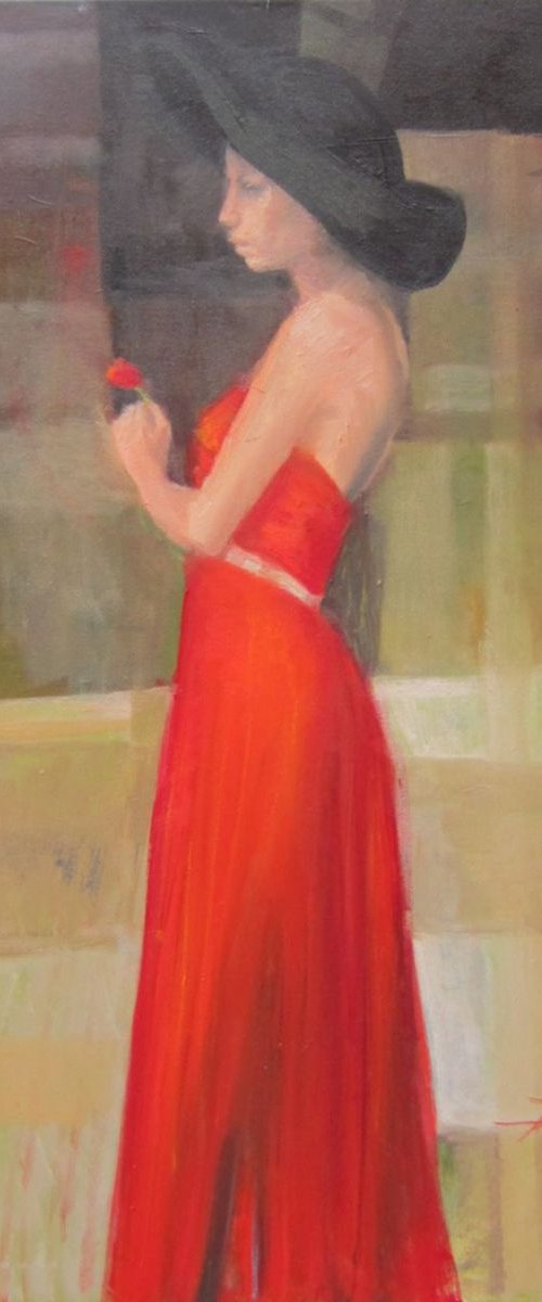 lady in red by Boro Ivetic