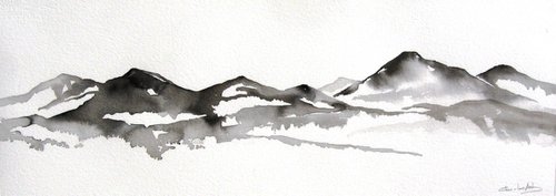 Rocky Mountains - Original Sumi Ink Painting by CHARLES ASH