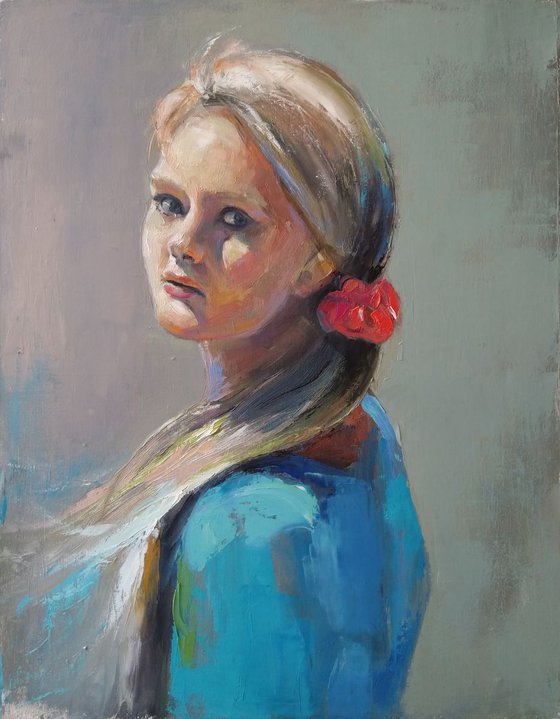 Portrait(40x50cm, oil painting, ready to hang)