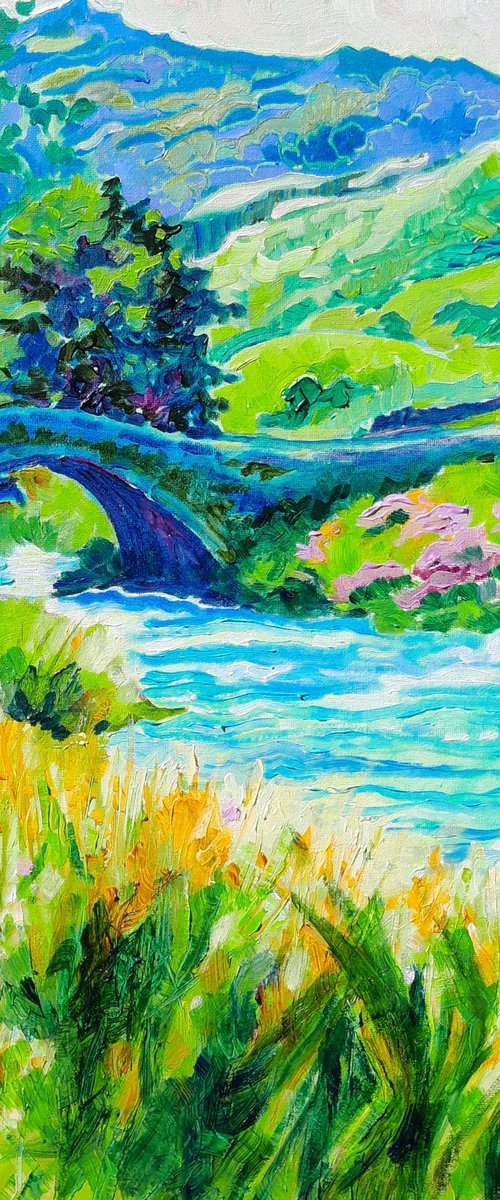 Over the Bridge - Lake District landscape by Mary Kemp