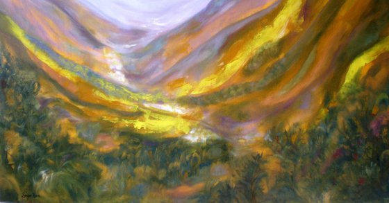 Ascent To The Mountains,125x85cm Large painting