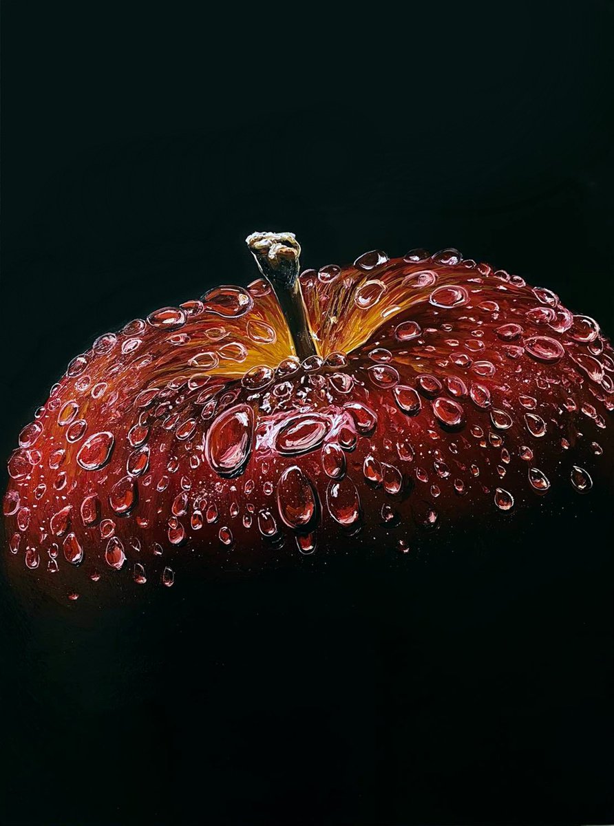 Photorealistic Oil Painting , Red Apple By Elena Adele Dmitrenko, 18 X 24, Artwork For Sale On Artfinder