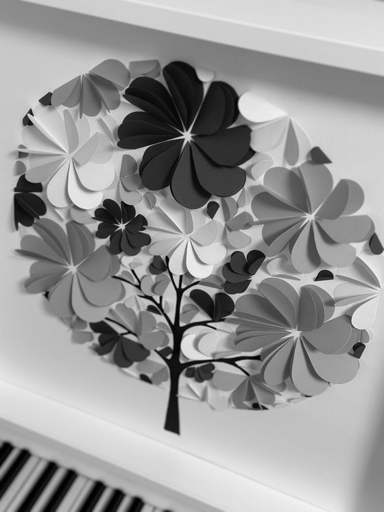 Stylish black and white tree