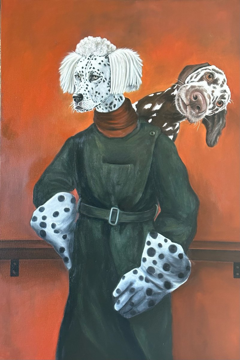 Expressive Portrait Oil Painting By Conny Roels, 39 X 59, Smile, Original Artwork