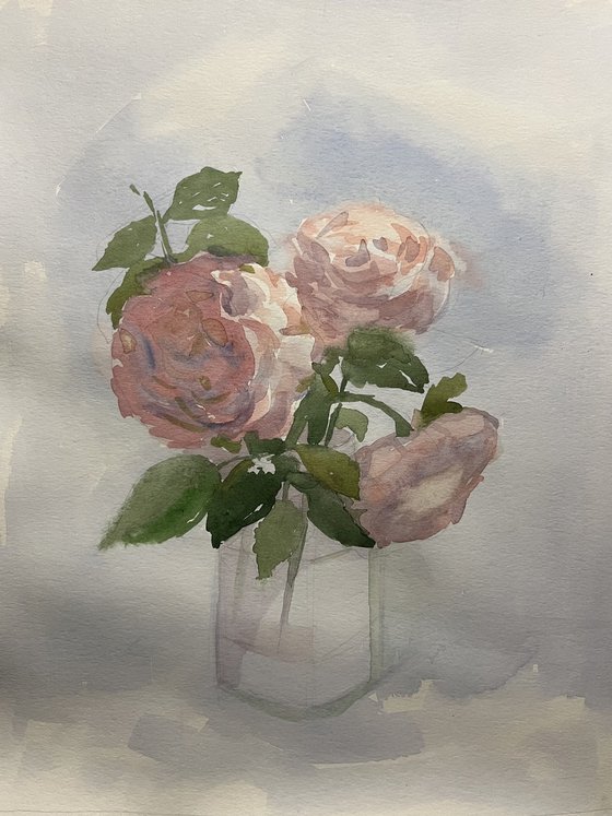 Pink Roses original artwork