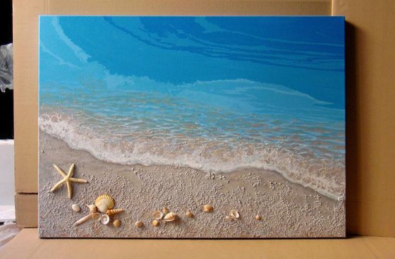 Landscape painting "Blue sea"