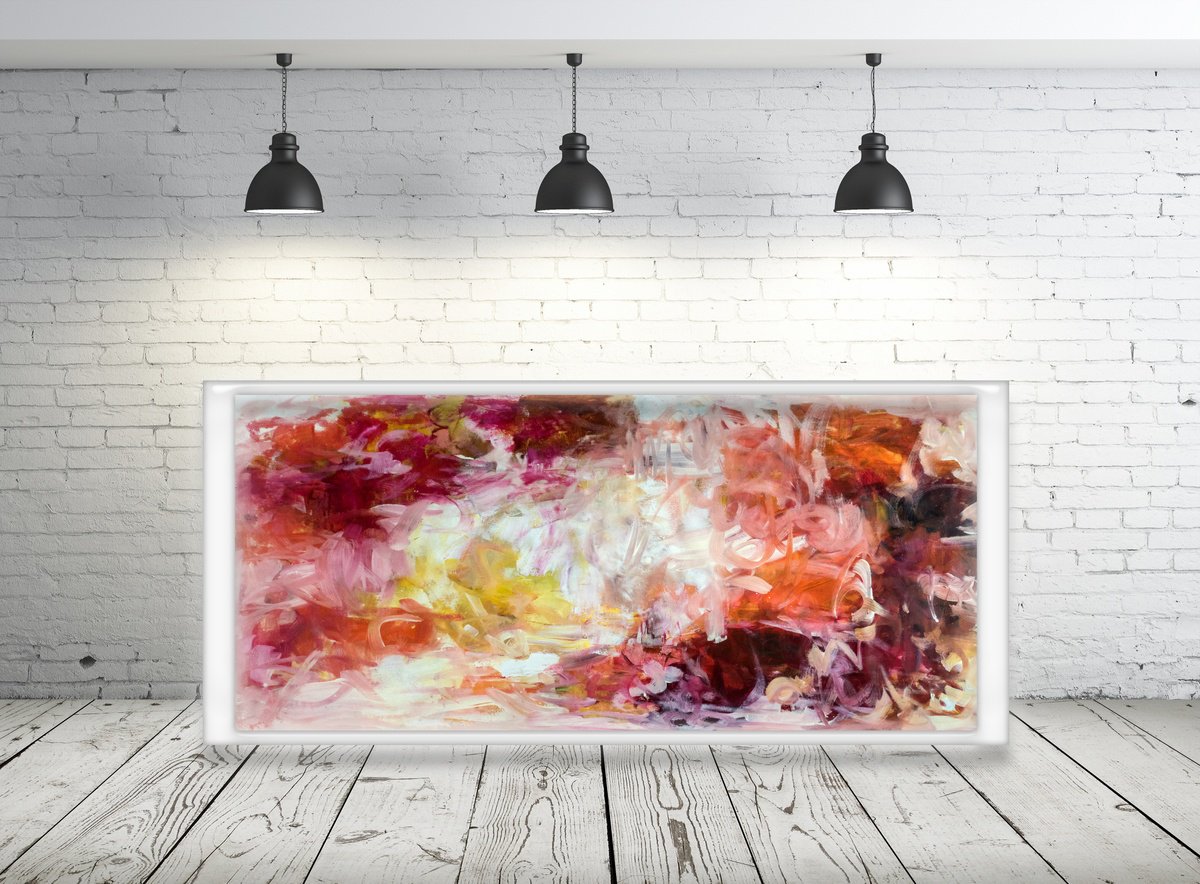 Abstract Acrylic Painting By Davina Nicholas, 81 X 46, Abundance, Original Artwork