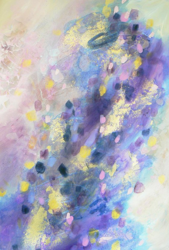 Confetti  #2 (abstract in blue & gold tones)