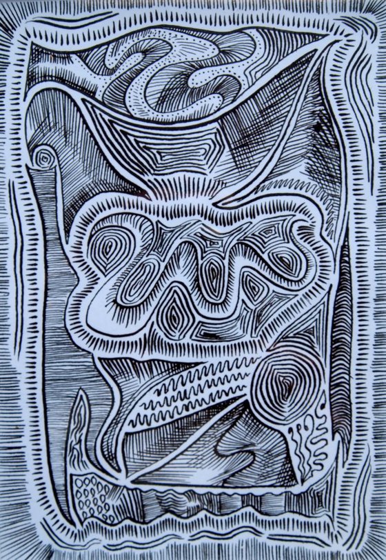 Collection of Artworks - 6 Abstract Ink Drawings