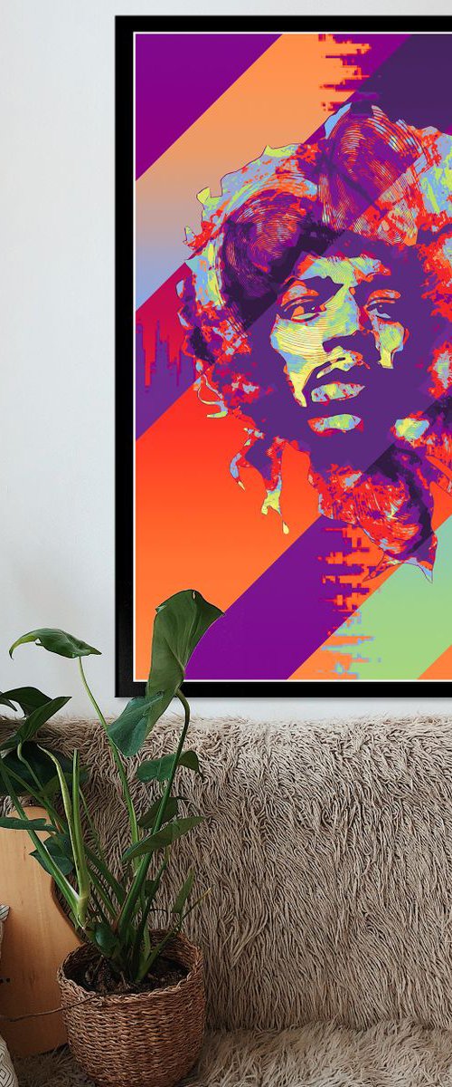 Jimi Hendrix - Modern Poster 1 Stylised Art by Jakub DK - JAKUB D KRZEWNIAK