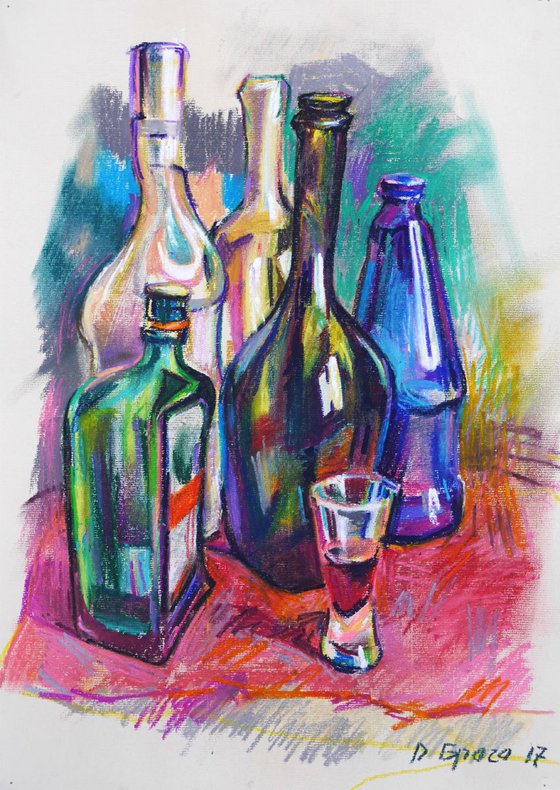 Bottles (pastel)