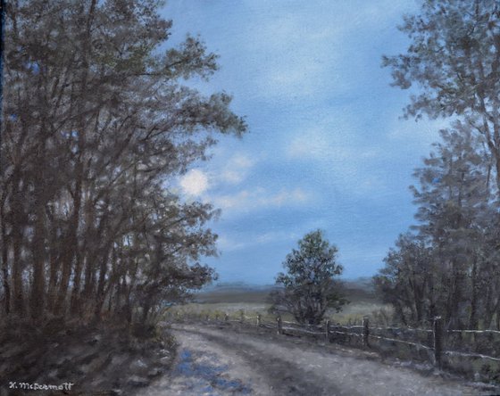 Night Road  - Moonlight - oil 16X20 canvas (SOLD)