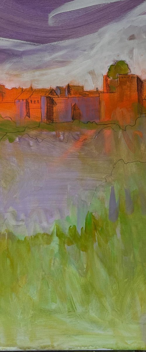 Landschaft mit der Burg Madenburg by Olga David