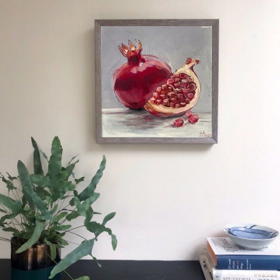 Pomegranate Still Life Oil Painting On canvas 20x20cm