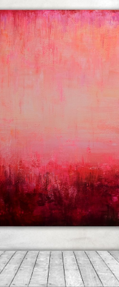 Red Abstract Landscape by Behshad Arjomandi