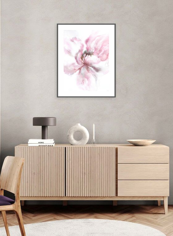 Abstarct flower in dusty pink colors