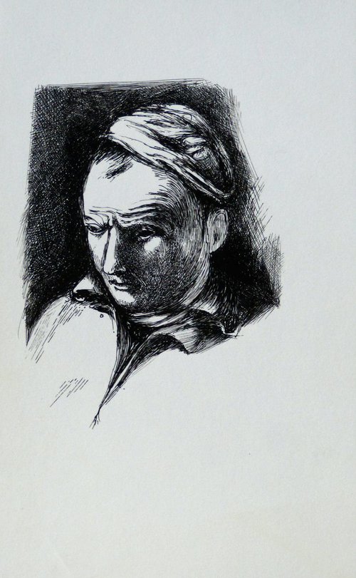 Portrait , 20x12 cm by Frederic Belaubre