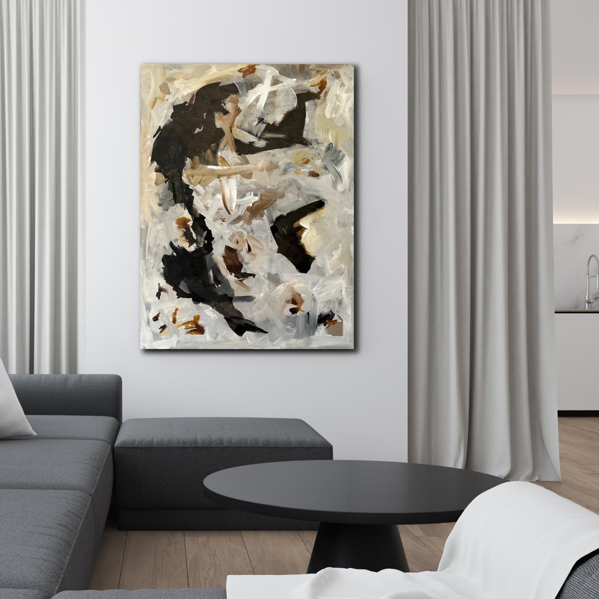 Organic Abstract Acrylic Painting By Kylie Sams, 36 X 48", All That Surrounds Us 1, Original Artwork