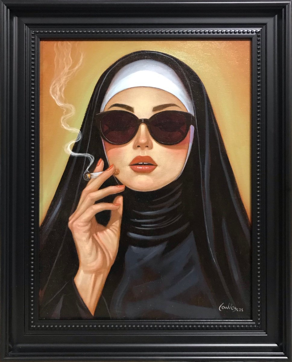 Expressive Portrait Oil Painting By Pete Conroy, 17 X 20", The Renegade, Original Artwork