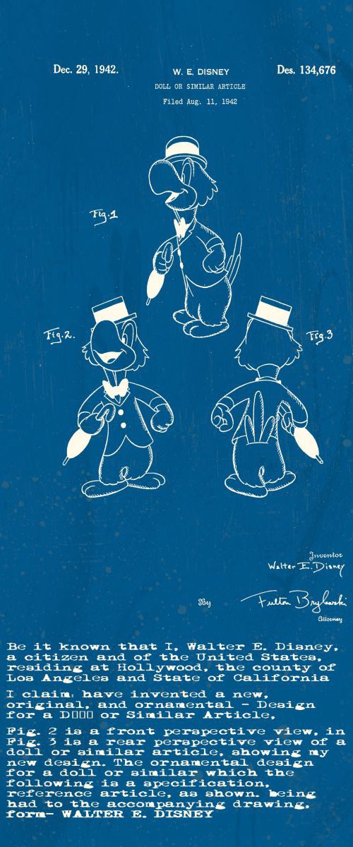 Disney character patent -Parrot - Blue - Circa 1942 by Marlene Watson