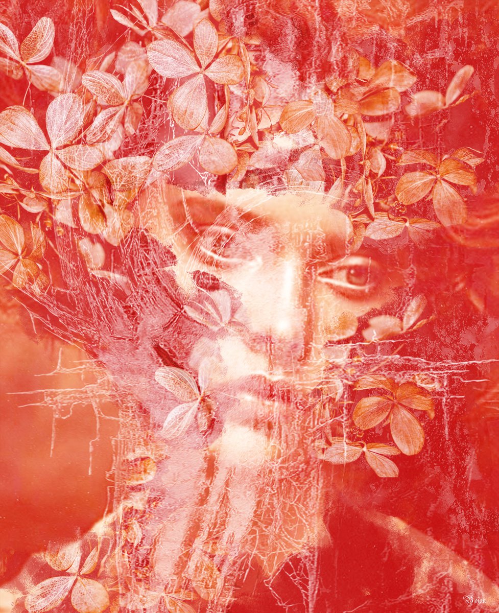 Illustrative Portrait Photograph By Bojan Jevtic, 35 X 43, Back To Red, Original Artwork