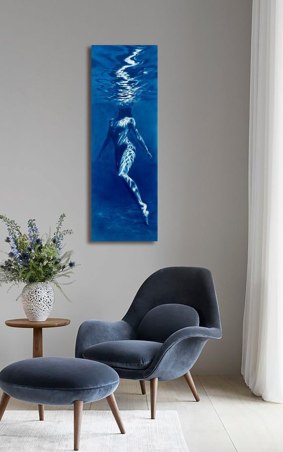 Naiad - Water Nymph Large Blue Nude