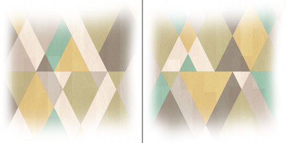 mid century modern art M001 - print on canvas 60x120x4cm - set of 2 canvases