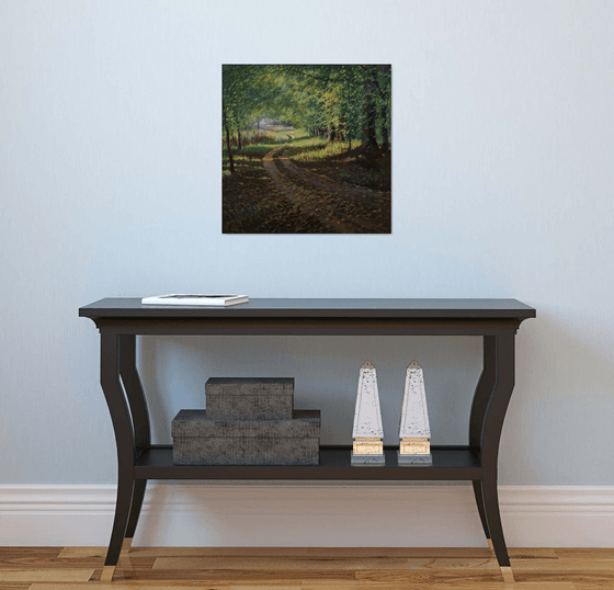 Sunny Autumn Path - autumn landscape painting