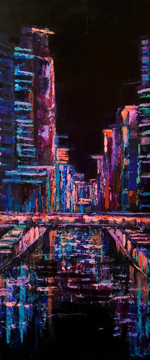 Night city lights by Anastasia Art Line