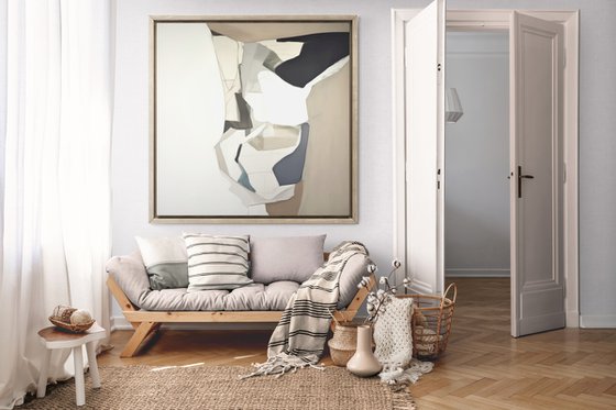 Muted Motion #1, beige abstraction