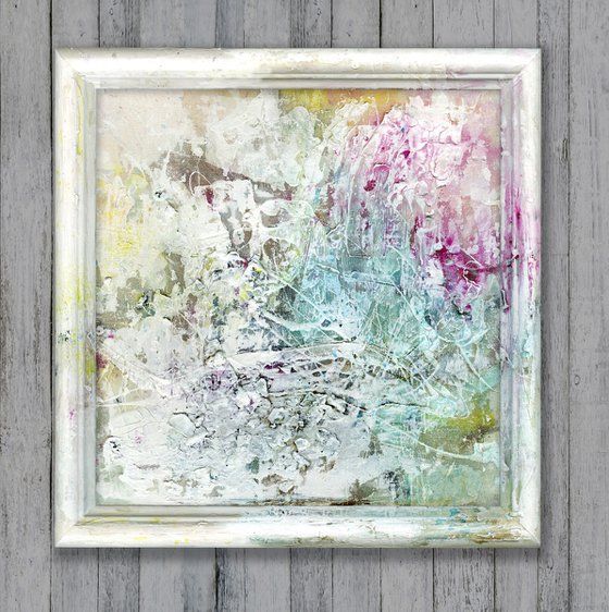 Quiet Whispers 5  - Framed Abstract Painting  by Kathy Morton Stanion