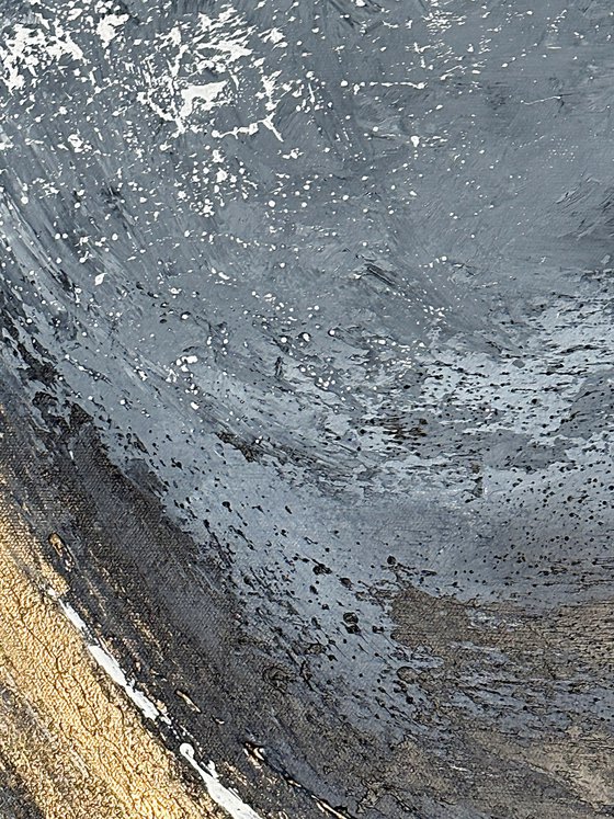 Golden Motion in Blue and Stone.Gold Textured