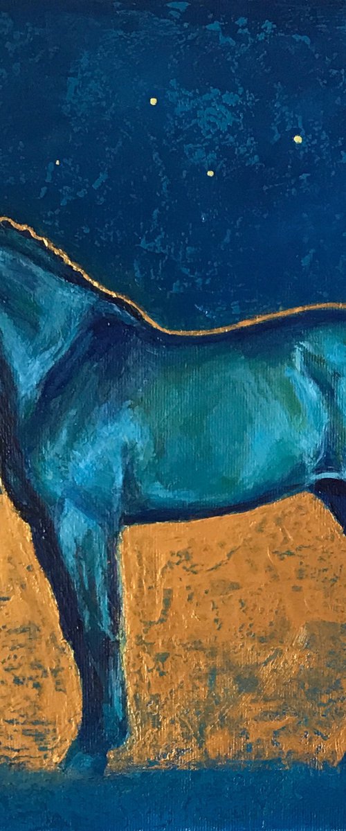 Blue horse by Nataliia Zaharuk