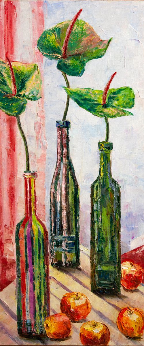 Flowers in bottles by Aleksandr Neliubin