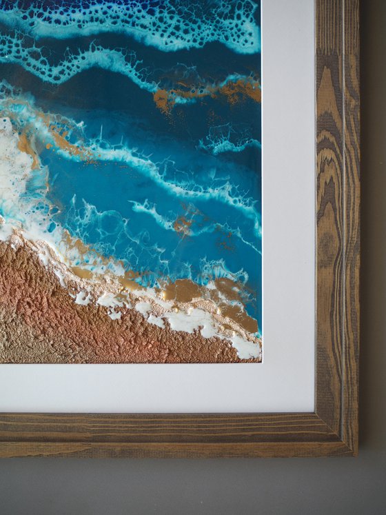 Tropical beach - original seascape epoxy resin
