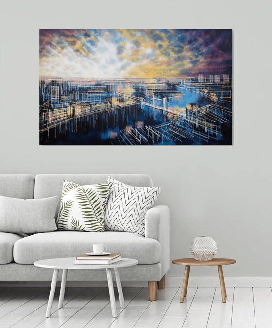 London At Night - Large Painting