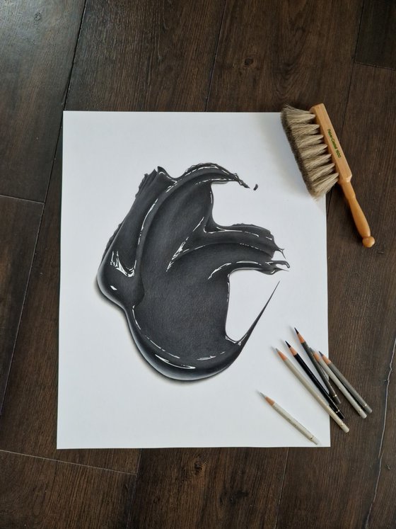 Schwarz Black 199*** A Colour Pencil Drawing Of Paint