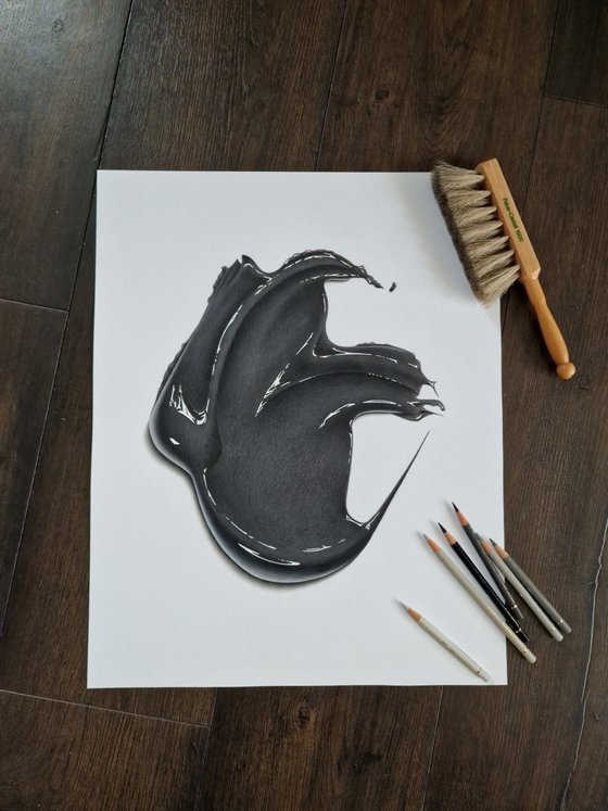 Schwarz Black Drawing Of Paint