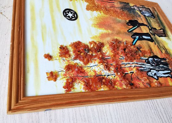 Star Wars in an autumn forest