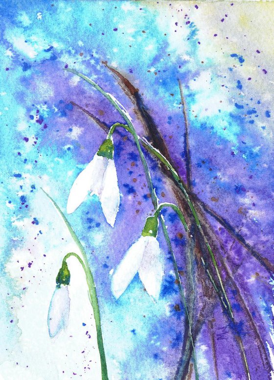 Three Snowdrops (framed)