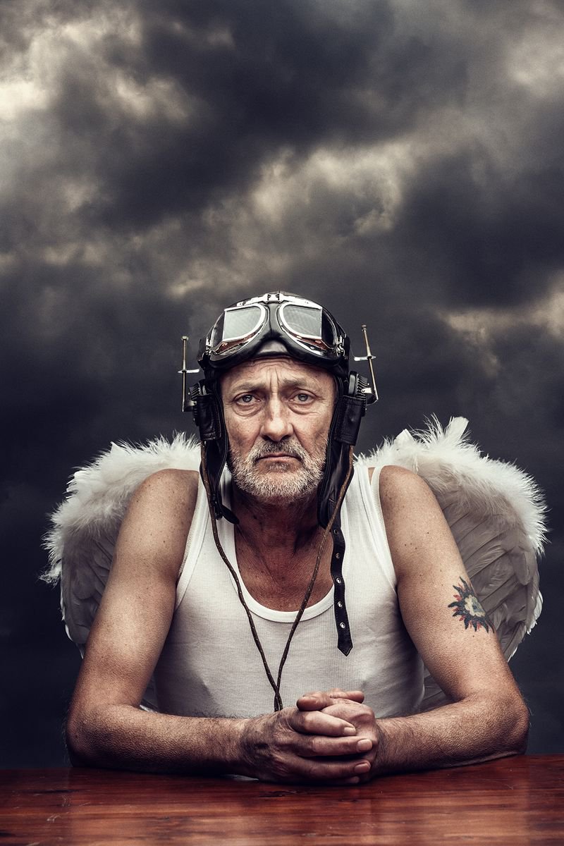 Photorealistic Portrait Photograph By Peter Zelei, 24 X 33", Guardian Angel Iii., Original Artwork