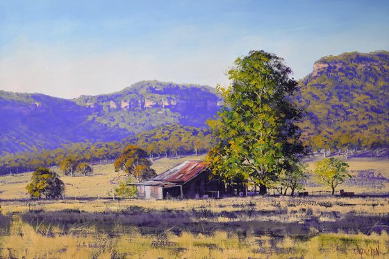 Valley Farm Shed Australian Landscape