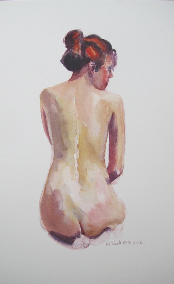 seated nude back view