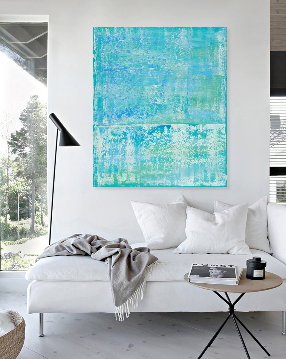 Abstract Oil Painting By Nataliia Sydorova, 41 X 49", Sea Breeze, Original Artwork