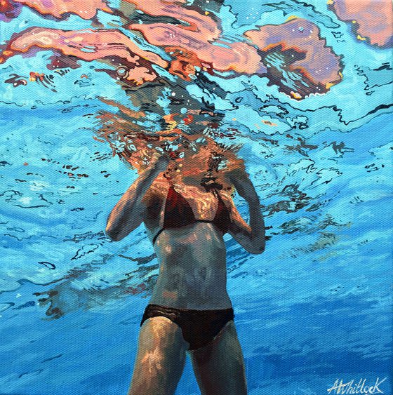 Underneath XVI - Miniature swimming painting