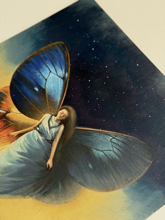 Wings behind the shoulders