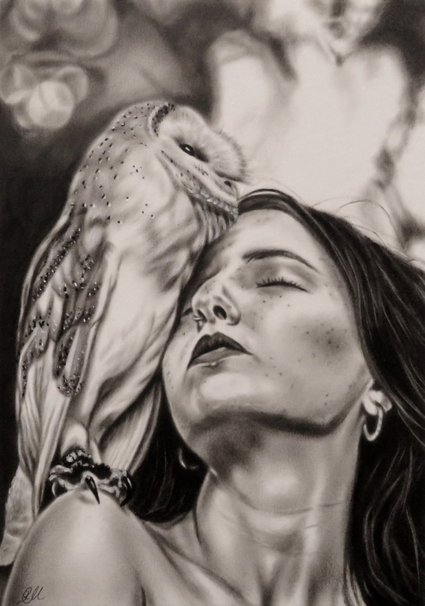 Girl with owl by Monika Rembowska
