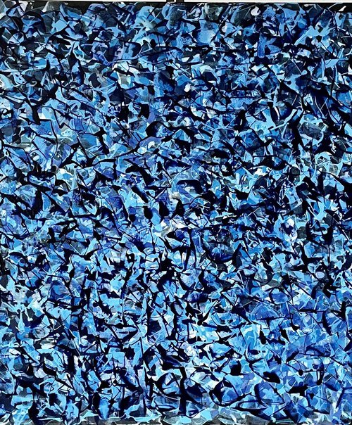 Ultramarine Blue Abstract by Juan Jose Garay